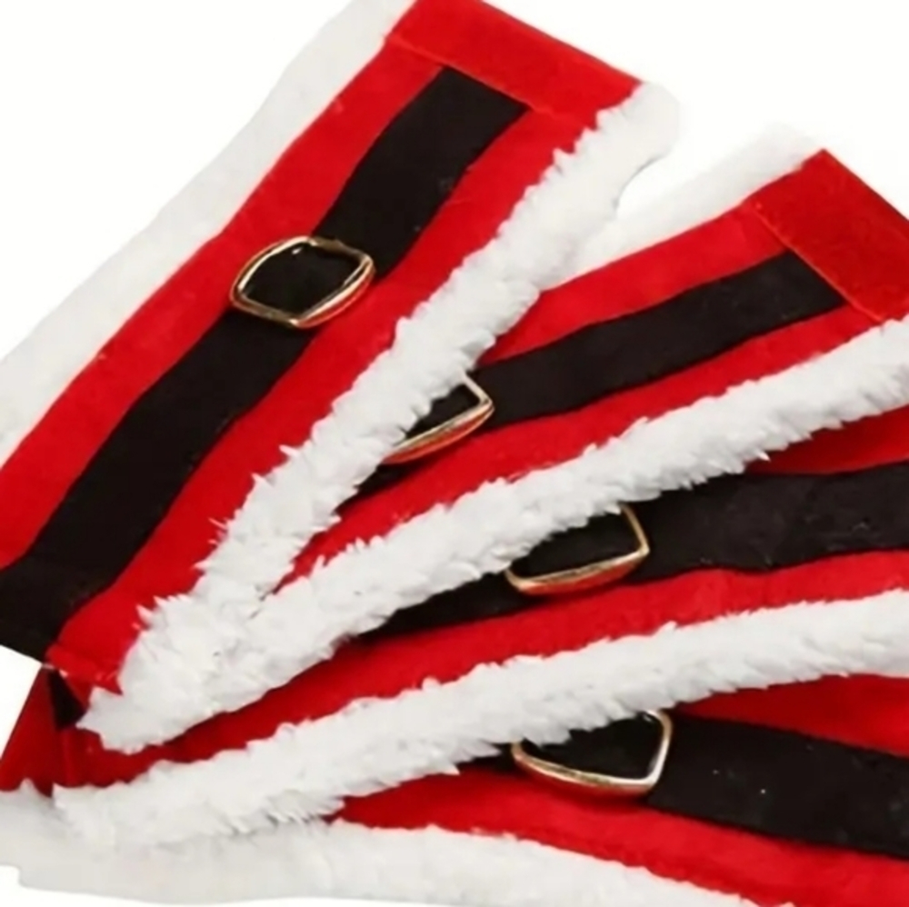 4pcs Christmas Buckle Santa Belt Festive Napkin Holders. NEW NWT. - Picture 5 of 11